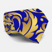 Stropdas met blauw en gouddurffeest op feestdag (Opgerold)