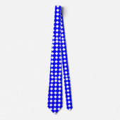 Stropdas met blauw en wit diamantpatroon (Voorkant)