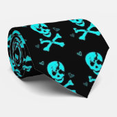 stropdas met blauwe schedel (Opgerold)