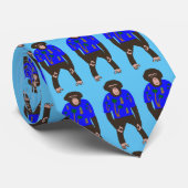 Stropdas met chimp met een Hawaïaans shirt. (Opgerold)