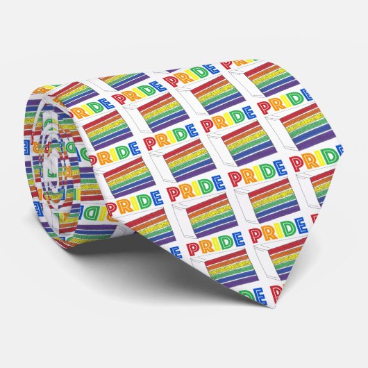 STROPDAS met de PRIDE Rainbow Layer Cke Slice Gay (Opgerold)