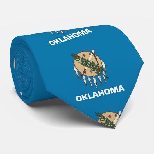 Stropdas met de vlag van Oklahoma, U.S.A. (Opgerold)