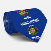 Stropdas met de vlag van Wisconsin, VS (Opgerold)