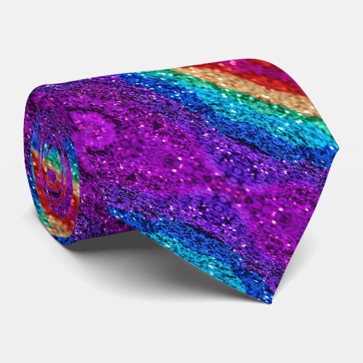 Stropdas met dunne regenboog (Opgerold)