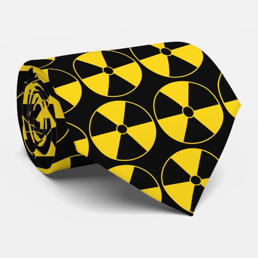 Stropdas met geel stralingssymbool (Opgerold)