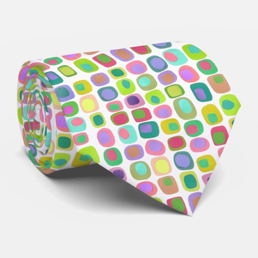 Stropdas met gekleurde vormen (Opgerold)