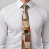Stropdas met geometrische rechthoekige patronen