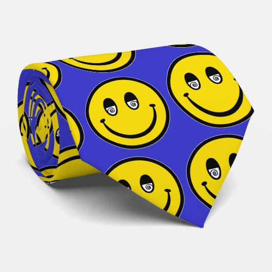 Stropdas met glimlach (blauwe achtergrond)