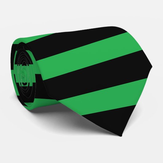 Stropdas met groene en zwarte streep (Opgerold)