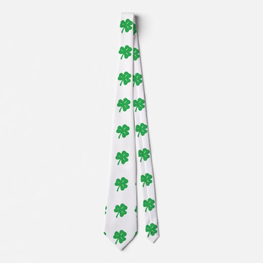 Stropdas met groene klaverbladeren (Voorkant)