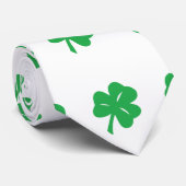 Stropdas met groene klaverbladeren (Opgerold)