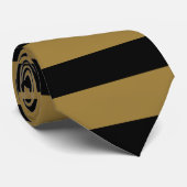 Stropdas met horizontale streep (zwart en goud) (Opgerold)