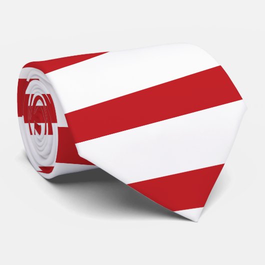 Stropdas met horizontale strepen, wit en Crimson (Opgerold)