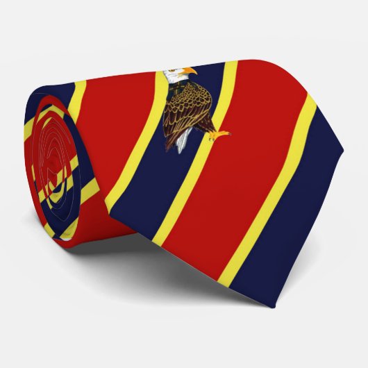 Stropdas met houtsbadge Eagle Striped Dress (Opgerold)