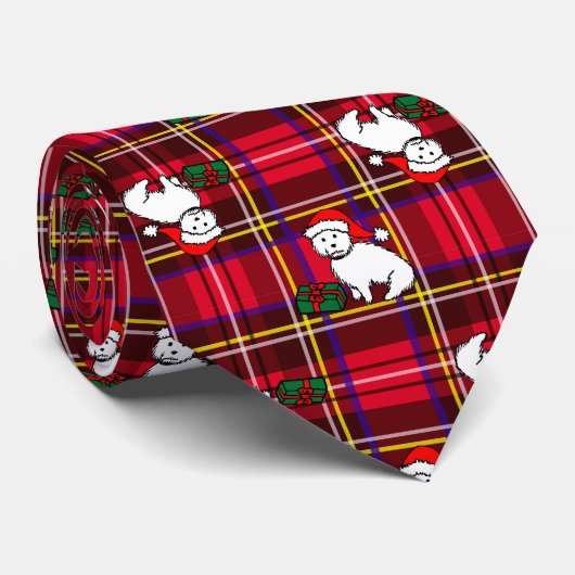 Stropdas met kersttasje (Opgerold)