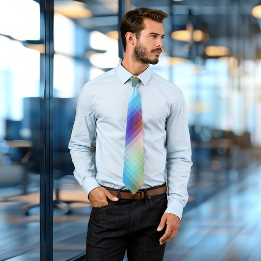 Stropdas met kleurrijke glazen mozaïekcontrole