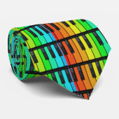 Stropdas met kleurrijke pianosleutels (Opgerold)