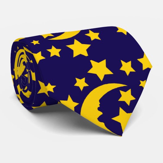 stropdas met maanpatroon en sterpatroon (Opgerold)