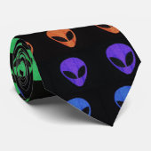 Stropdas met meerkleurige ALIEN FACE (Opgerold)