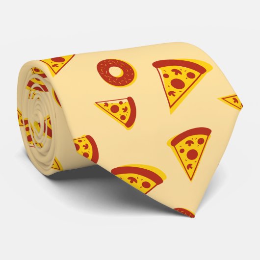 Stropdas met pizza-thema (Opgerold)