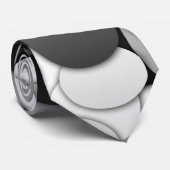 Stropdas met pooldot - zwart-wit (Opgerold)