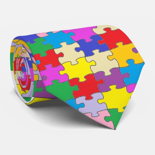 Stropdas met puzzelstukjes (Opgerold)