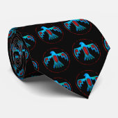 Stropdas met rode en blauwe ondervoed (Opgerold)