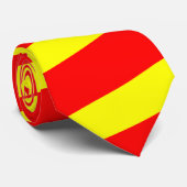 Stropdas met rode en gele strepen (dikke strepen) (Opgerold)