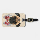 Stropdas met rode en witte pootjes bagagelabel (Voorkant horizontaal)