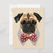 Stropdas met rode en witte pootjes briefkaart (Voorkant / Achterkant)