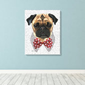 Stropdas met rode en witte pootjes canvas afdruk (Insitu (Houten vloer))