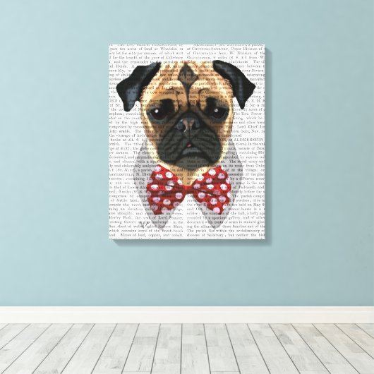 Stropdas met rode en witte pootjes canvas afdruk (Insitu (Houten vloer))