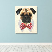 Stropdas met rode en witte pootjes canvas afdruk (Insitu (Houten vloer))