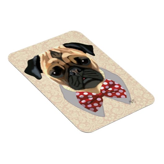 Stropdas met rode en witte pootjes magneet (Rechterzijde)