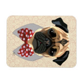 Stropdas met rode en witte pootjes magneet (Horizontaal)