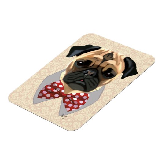 Stropdas met rode en witte pootjes magneet (Linkerzijde)