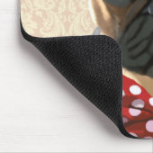 Stropdas met rode en witte pootjes muismat (Hoek)