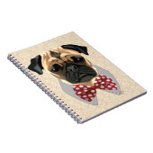 Stropdas met rode en witte pootjes notitieboek (Rechterzijde)