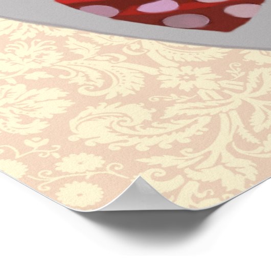 Stropdas met rode en witte pootjes poster (Hoek)