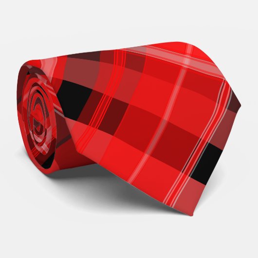 Stropdas met rode en zwarte ponden (Opgerold)