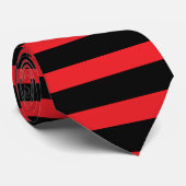 Stropdas met rode en zwarte streep (Opgerold)