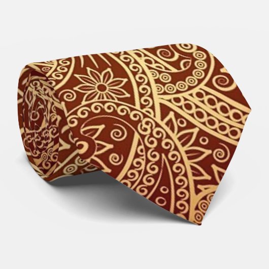 stropdas met rode goudpatroon (Opgerold)