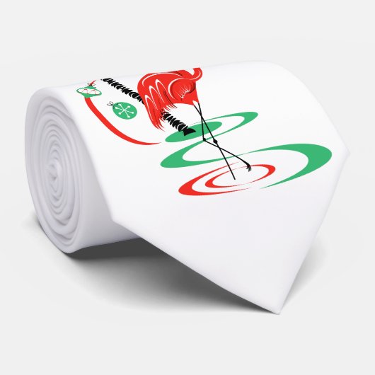 Stropdas met rode kerst (Opgerold)