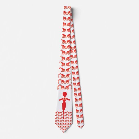 Stropdas met rode olifant (Voorkant)