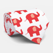 Stropdas met rode olifant (Opgerold)