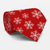 Stropdas met rode sneeuwvlokken (Opgerold)