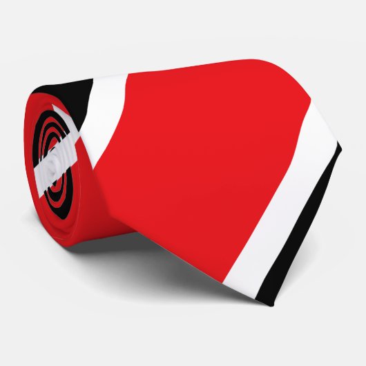 Stropdas met rode zwarte en witte streep (Opgerold)