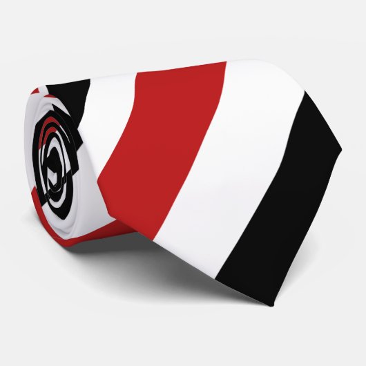 Stropdas met rode zwarte strepen (Opgerold)