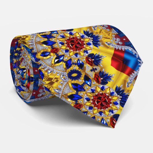 Stropdas met Roemeense kleuren Design (Opgerold)