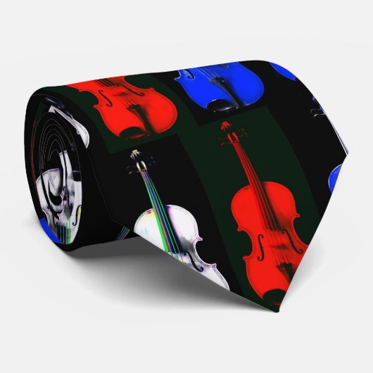 Stropdas met rood, wit en blauw geweld - Gepersona (Opgerold)